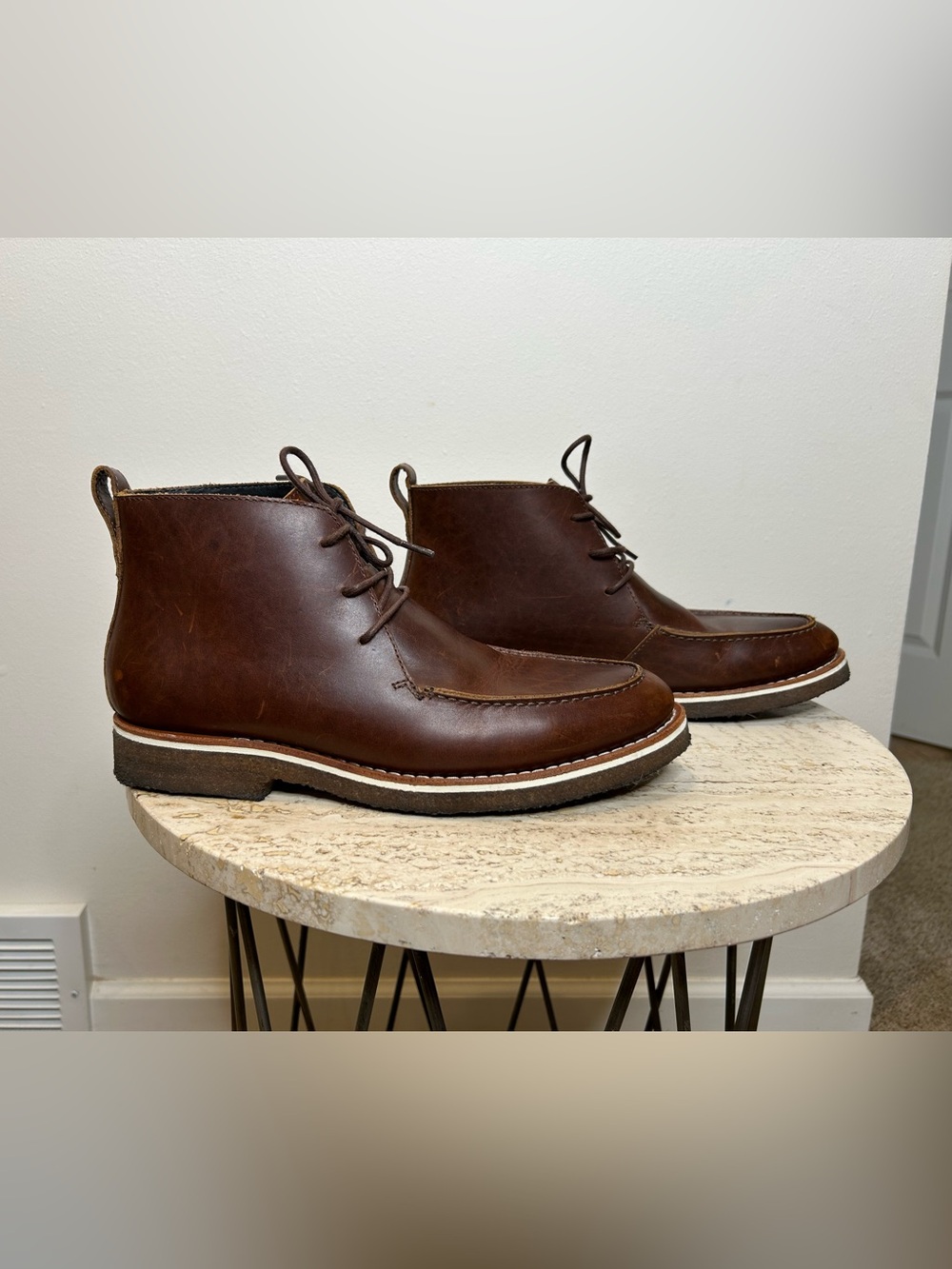 Helm The Whalen Men's Leather Chukka Boots in Dark Brown Size 9M